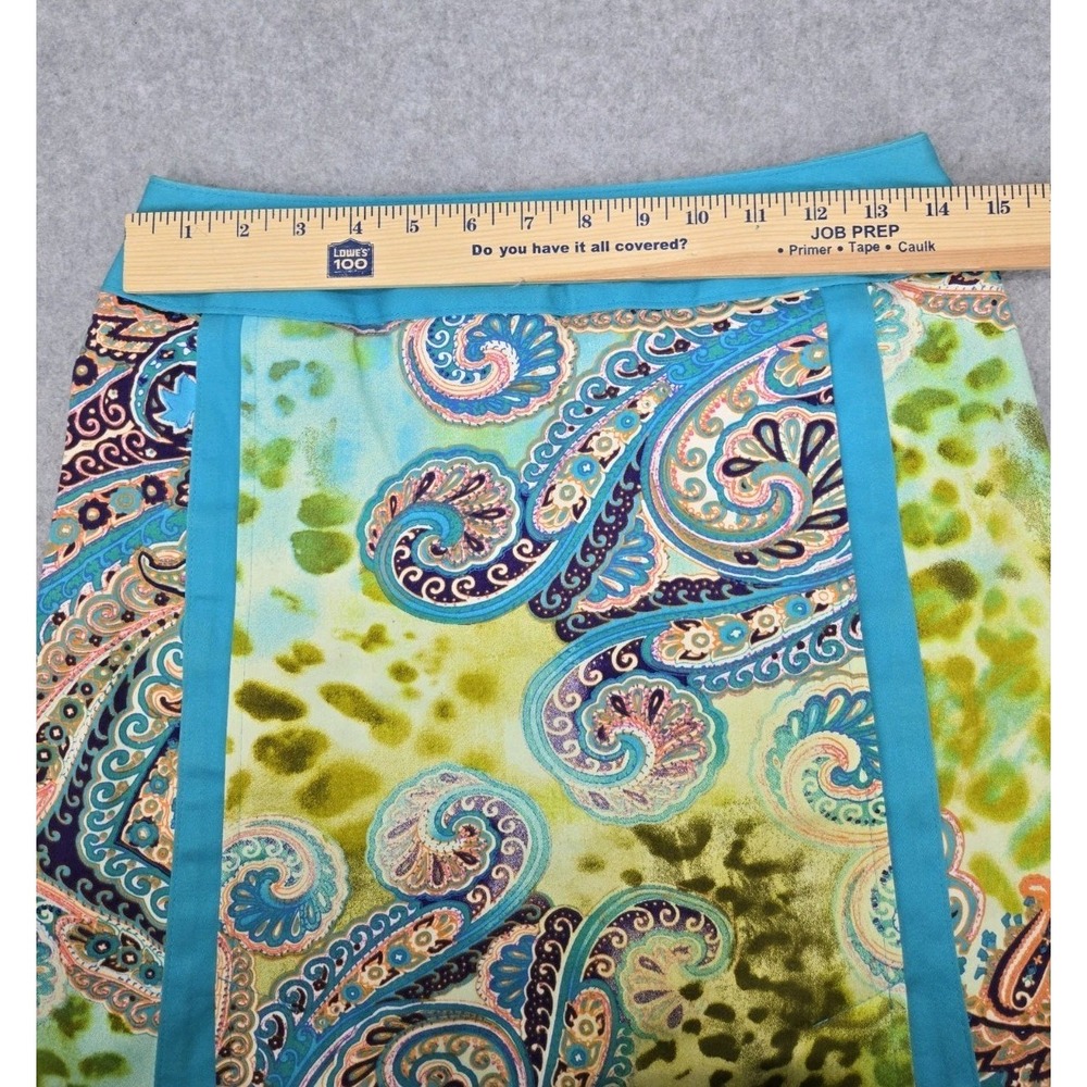 Vtg Harve Benard Collection Cotton Stretch Abstract Loud Art Paisley Skirt 4 Y2K - Picture 7 of 8